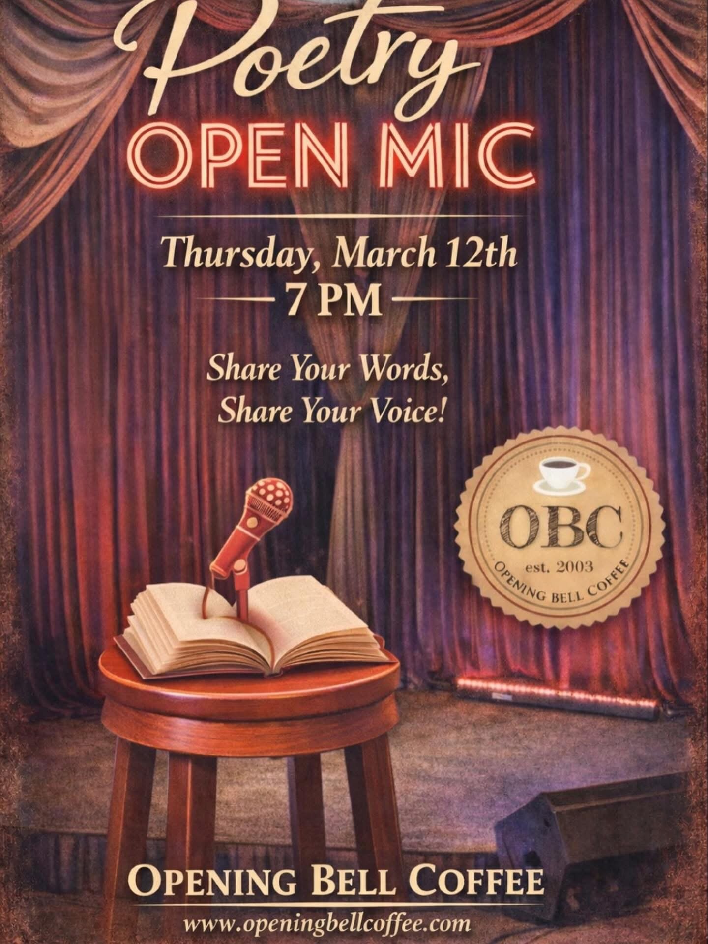 Poetry Open Mic at Opening Bell Coffee