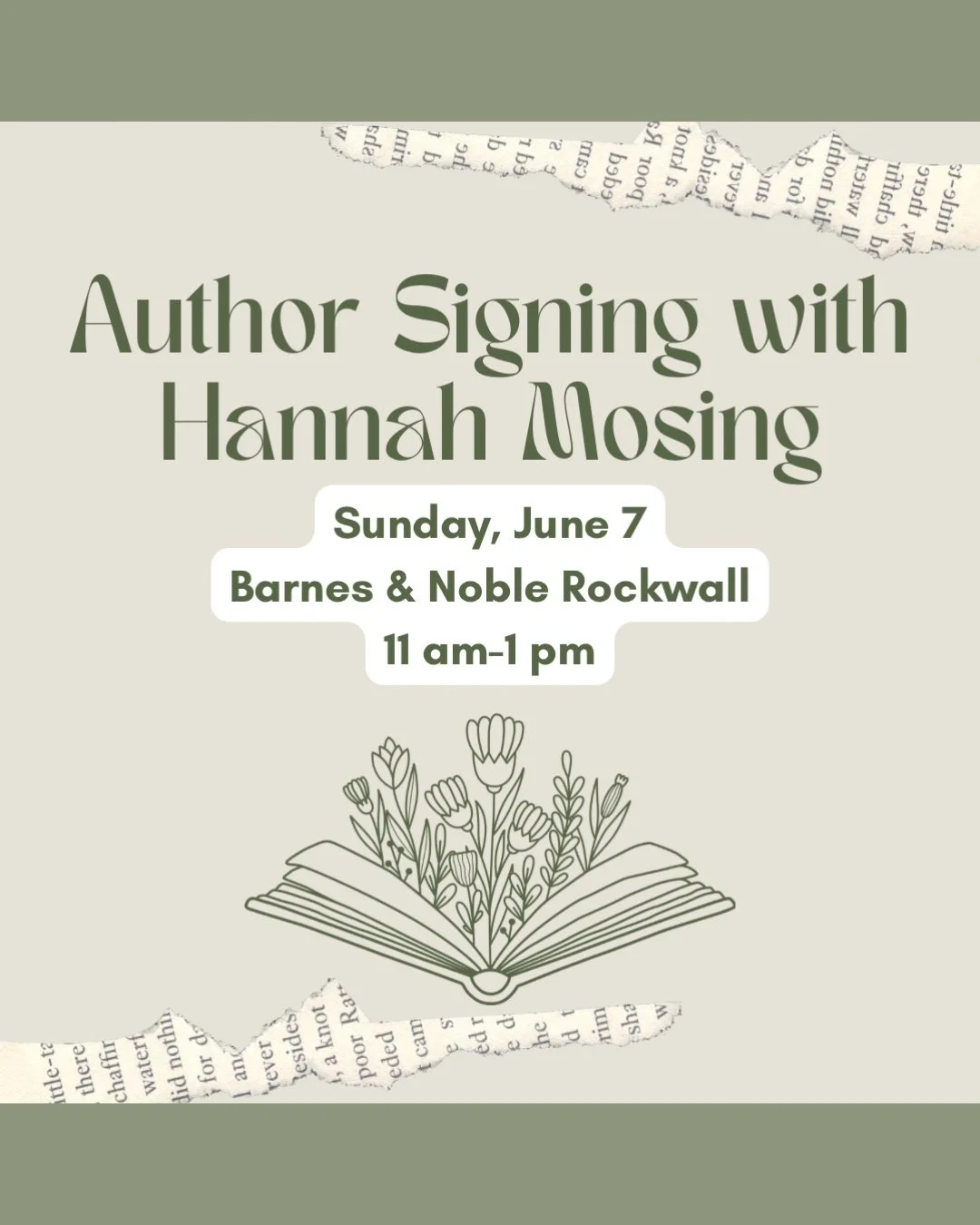 Author Signing with Hannah Mosing