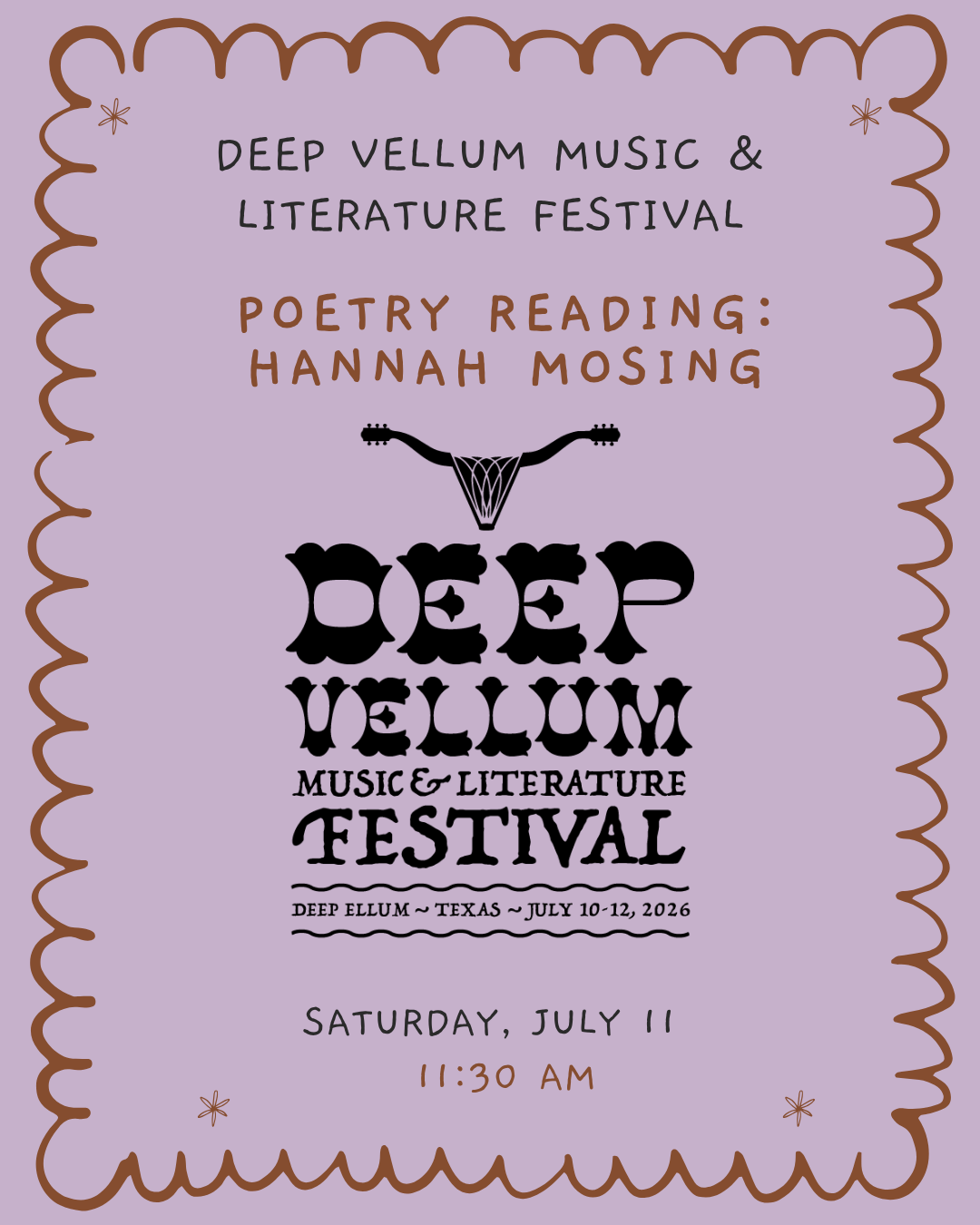 Deep Vellum Music & Literature Festival: Poetry Reading - Hannah Mosing
