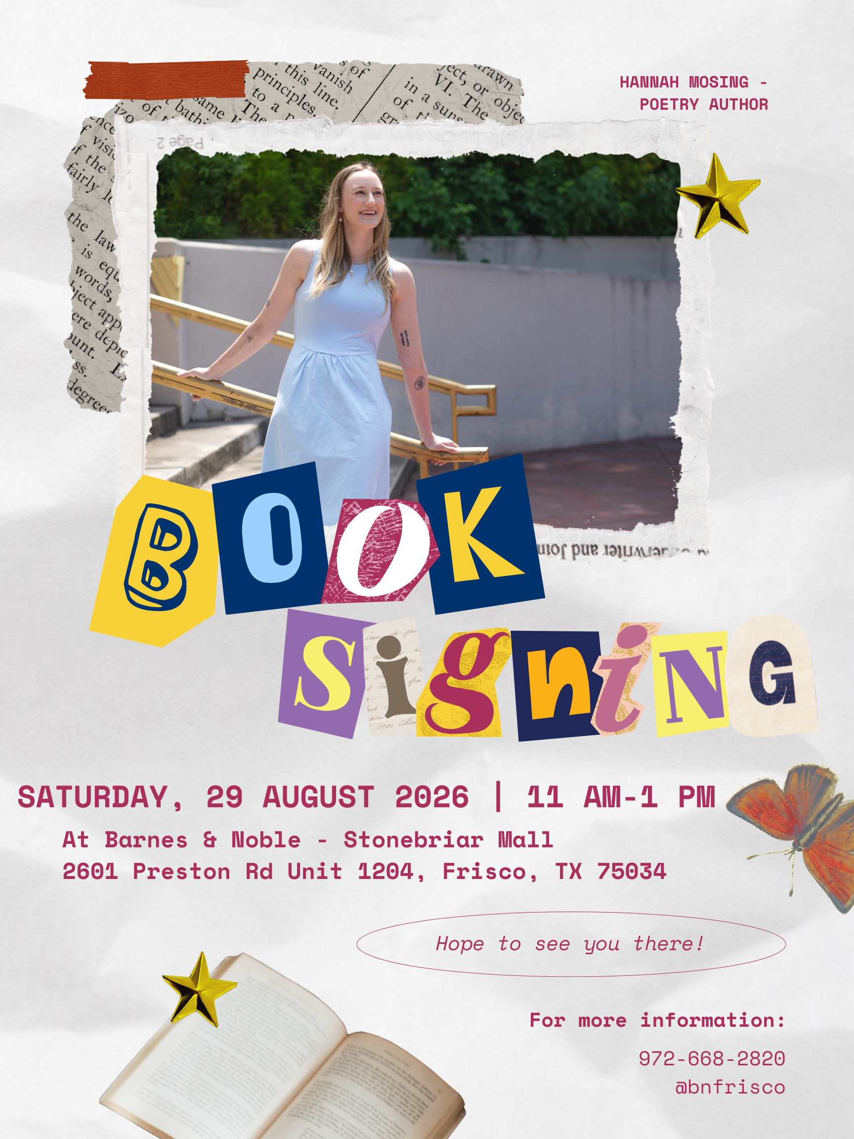 Book Signing - Hannah Mosing - Poetry Author