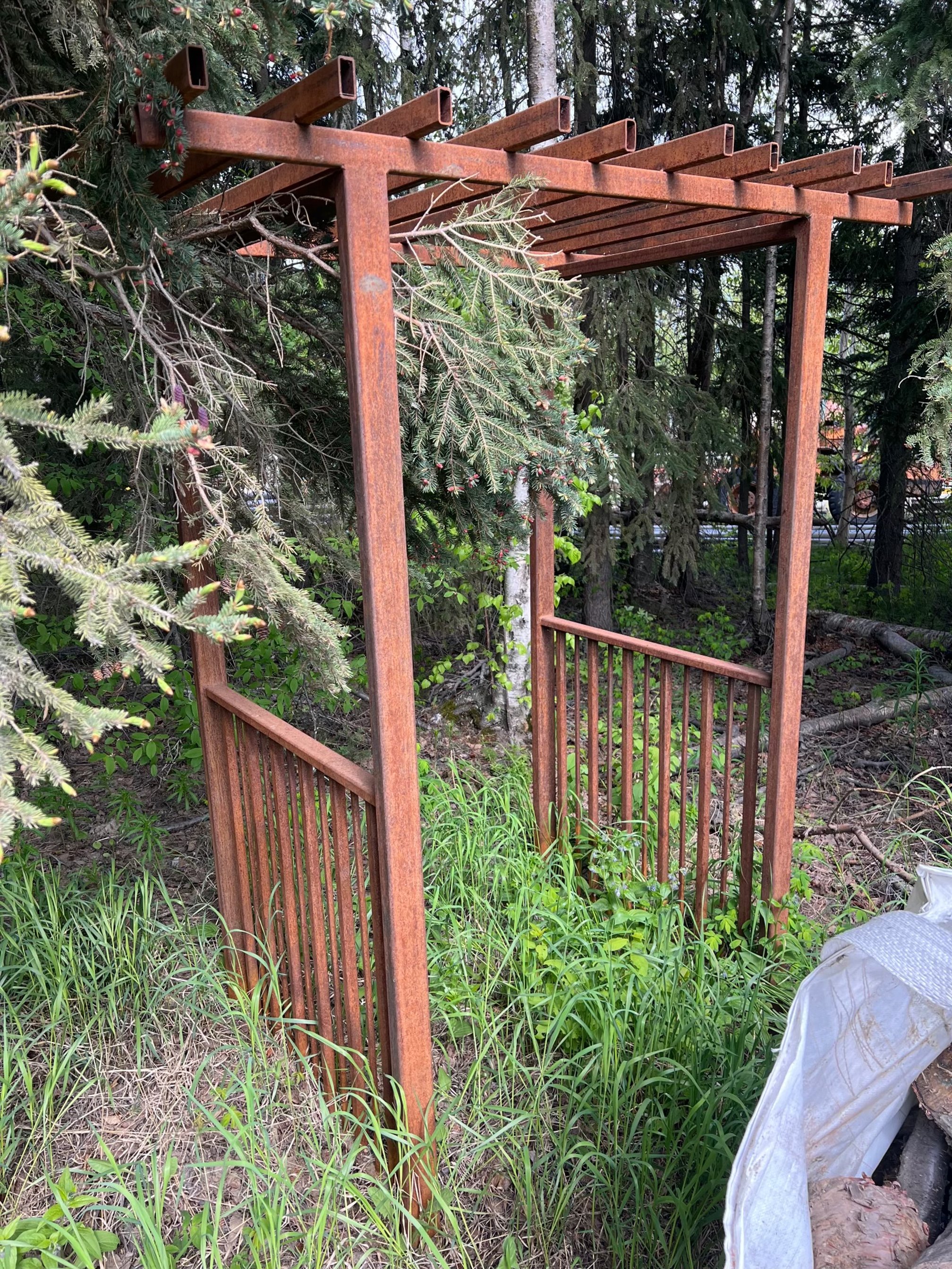 This is a metal arbor.