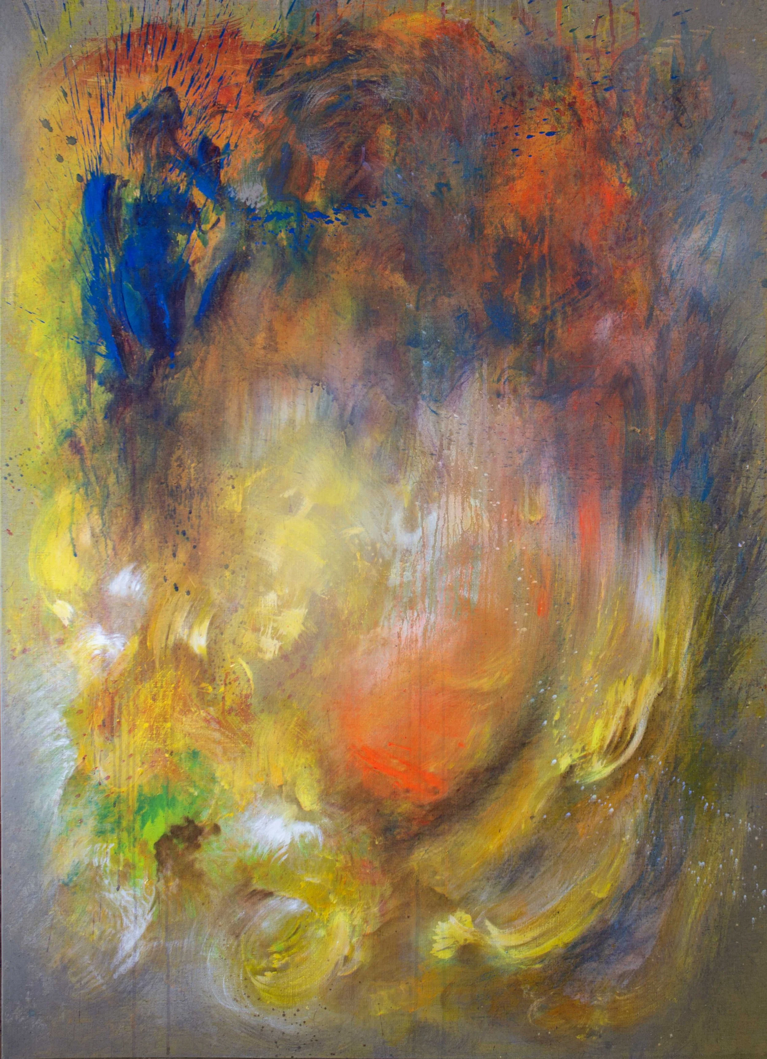 Descendance -
2025 - 
Technique mixte sur lin brut -
164 x 114 cm 