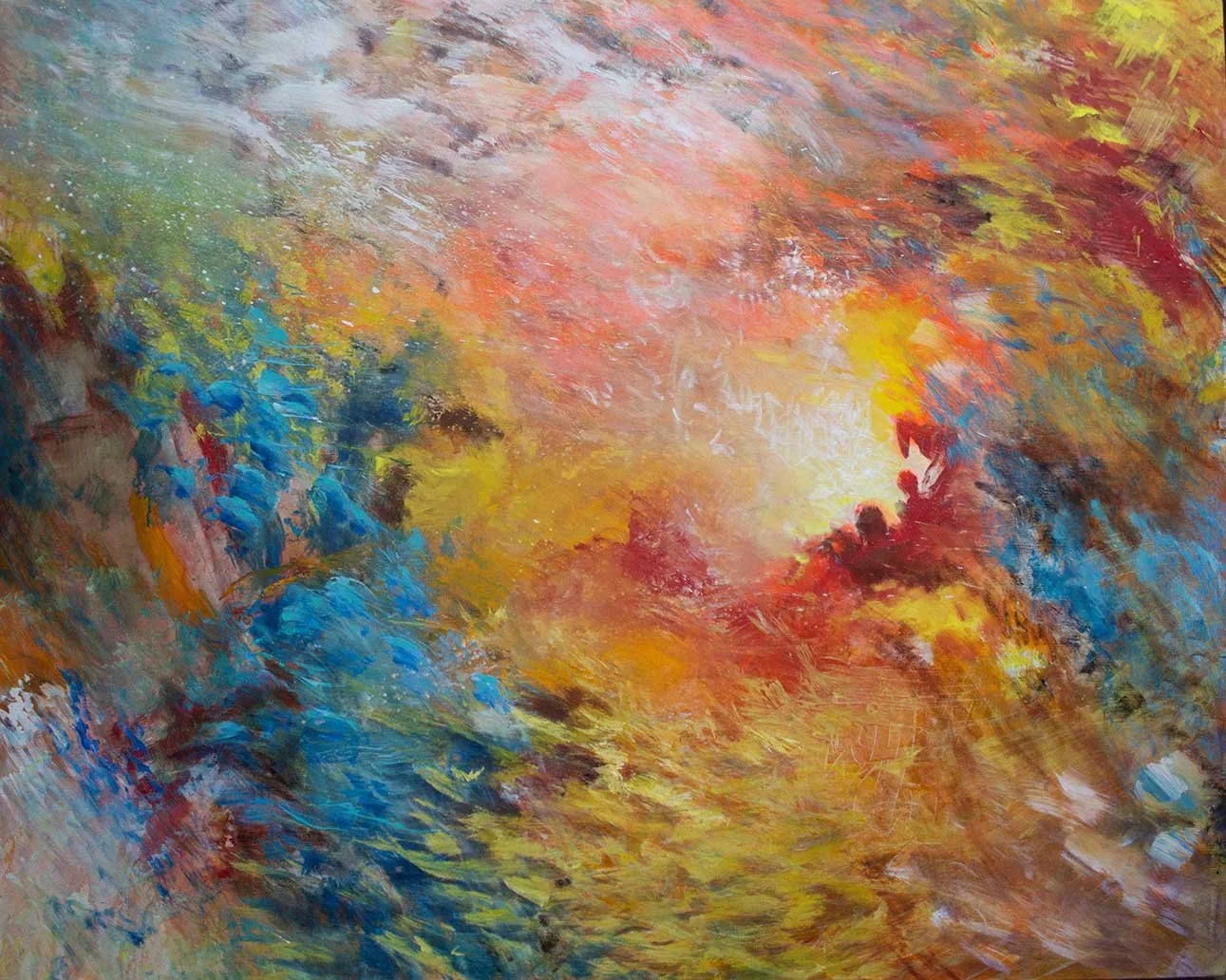 Parallax (samedi 13) - 2025 - Acrylique  et pastel gras sur toile - 130 x 160 cm