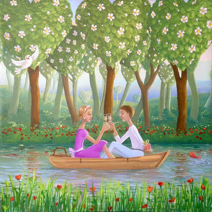 Picnic - 2013 Acrylique et huile sur toile - 20 x 20 x 10 cm