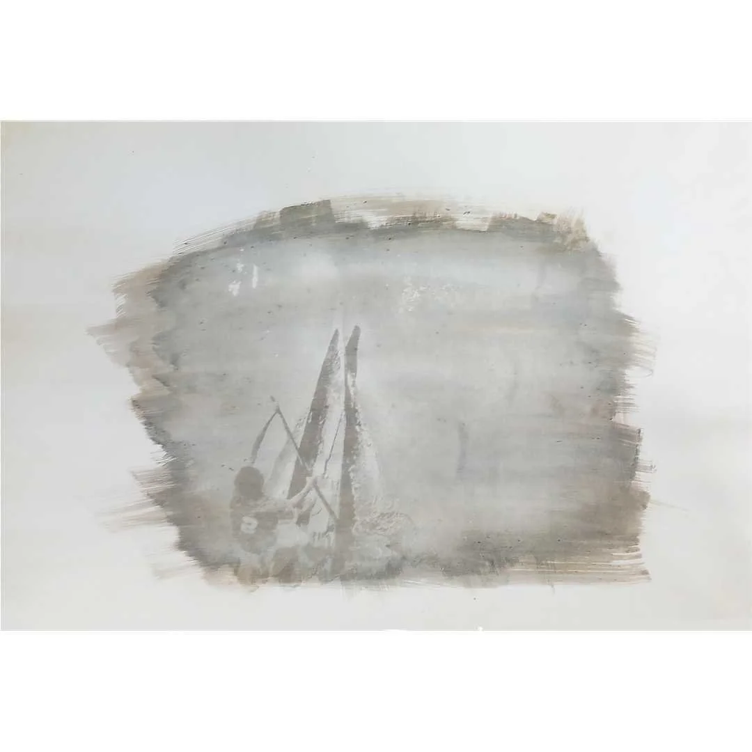 Pirogue - Etude format Raisin (65x50cm)