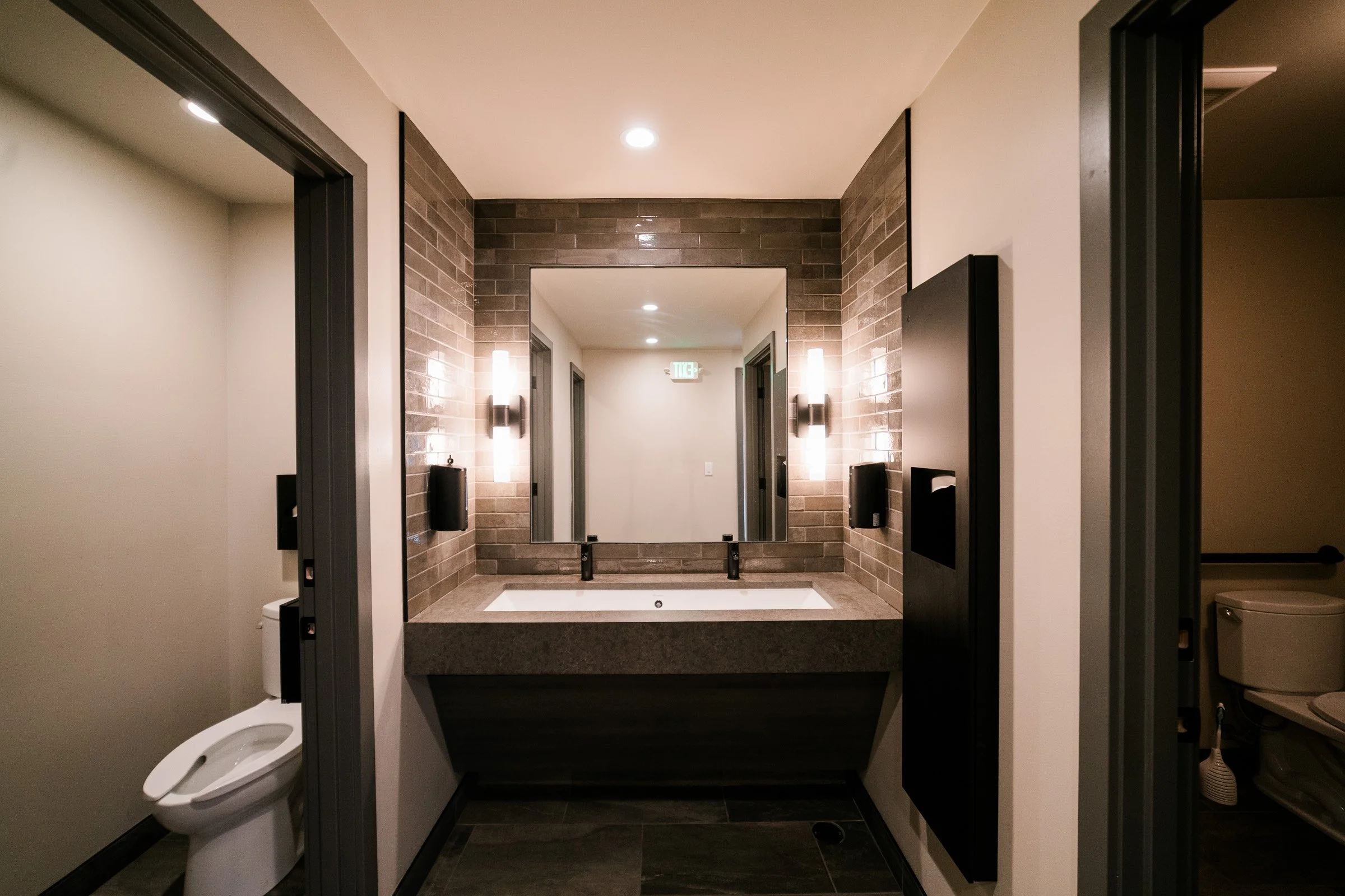 Recently renovated gender-neutral bathrooms