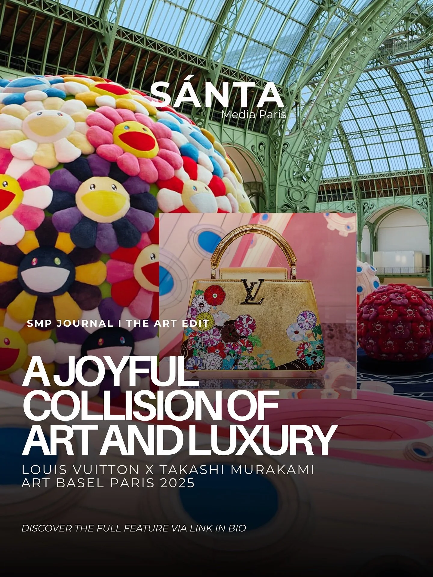 A joyful collision of art and luxury.
Louis Vuitton and Takashi Murakami reunite at Art Basel Paris 2025, transforming craftsmanship into contemporary art.
From rainbow monograms to vibrant handbags, the collection redefines what modern luxury can be