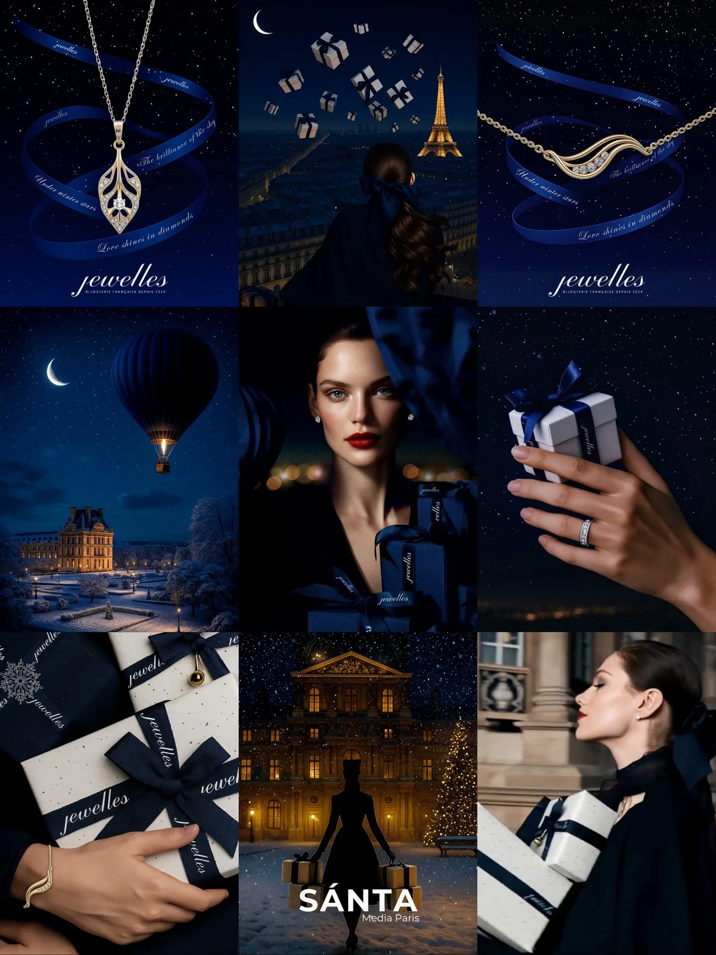A Parisian night, wrapped in winter magic ✨
Holiday Campaign &amp; Instagram Feed Design

For this winter holiday campaign for Jewelles France, we imagined a world where the sky sparkles like diamonds and every jewel feels like a gift fallen from the