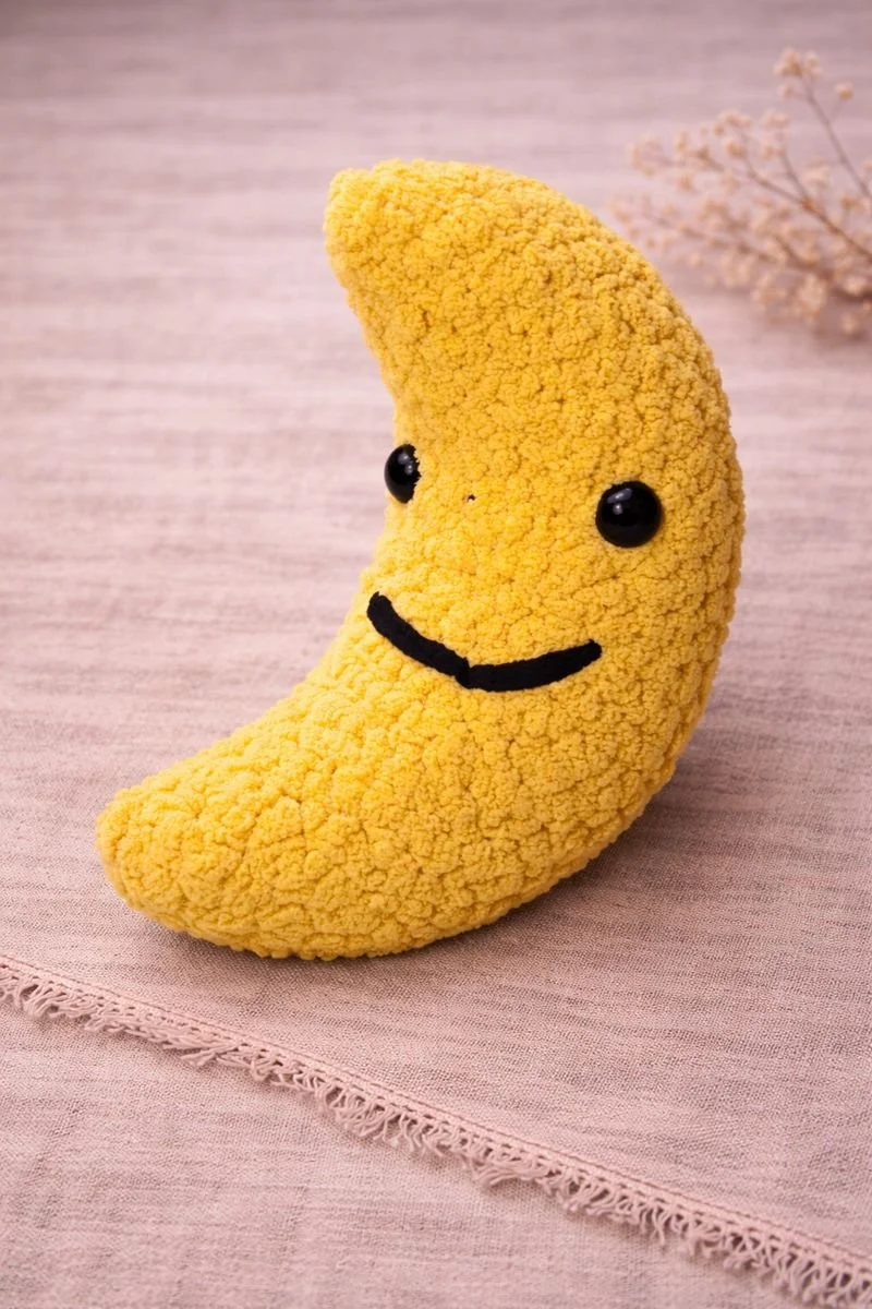 Handmade Crochet Moon Plush | Soft Smiling Sun Stuffed Toy | Nursery Decor & Kids Gift