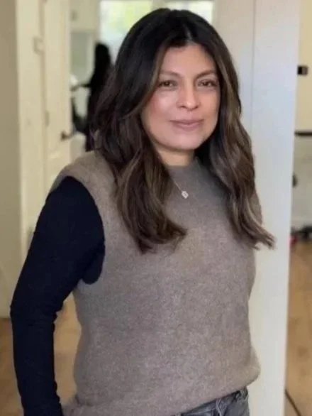 Esmeralda, hairstylist specializing in lived in color, grey coverage, highlights, haircuts, perms, updos