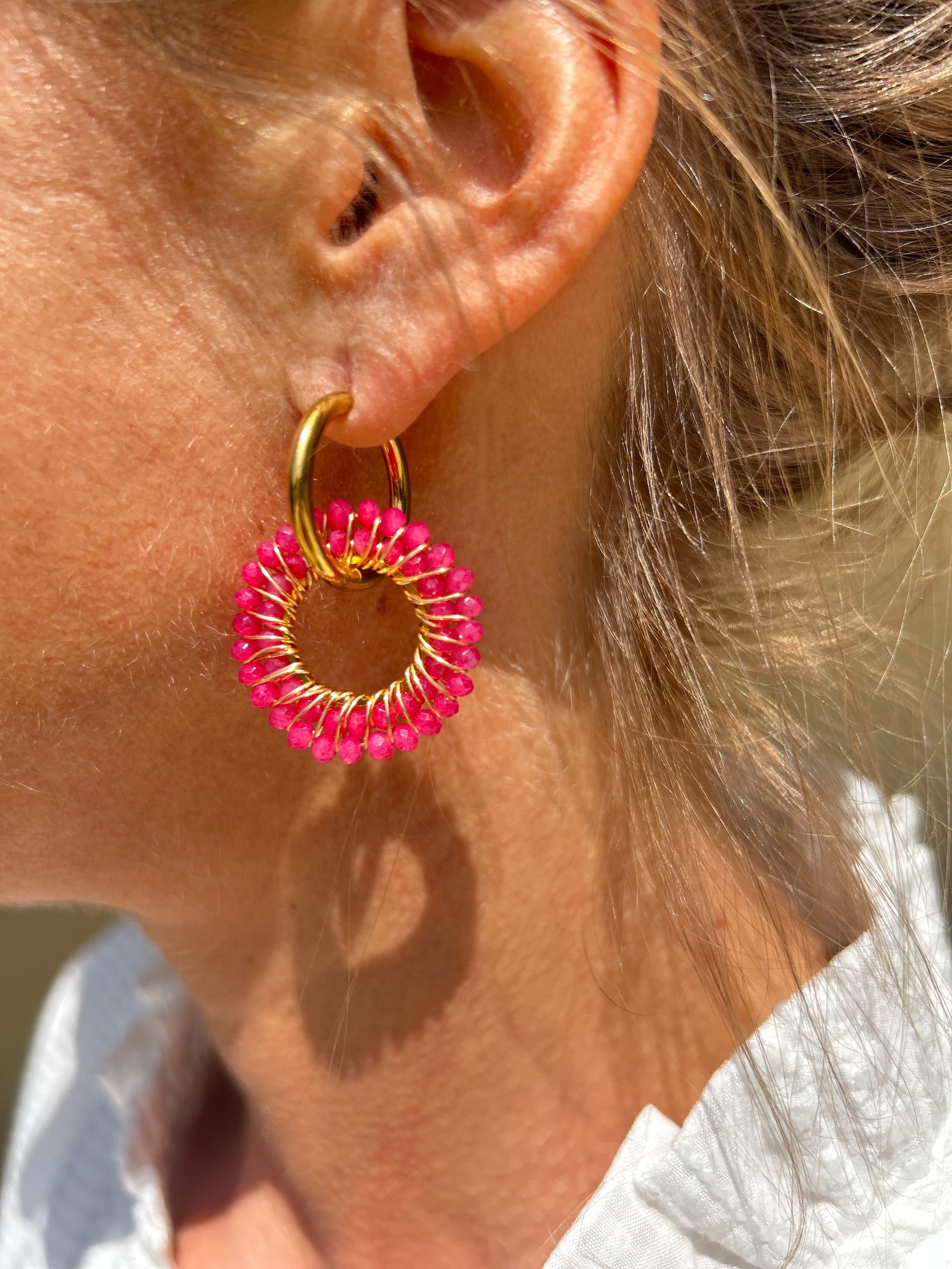 Fuchsia Drop Earrings