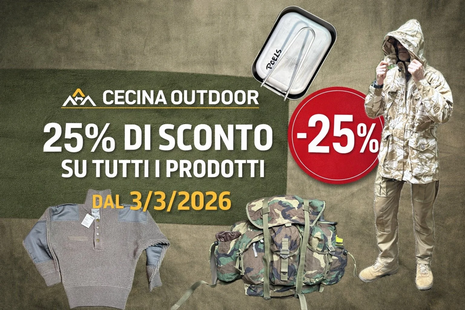 Dal 3 marzo 2026 tutto al 25% di sconto