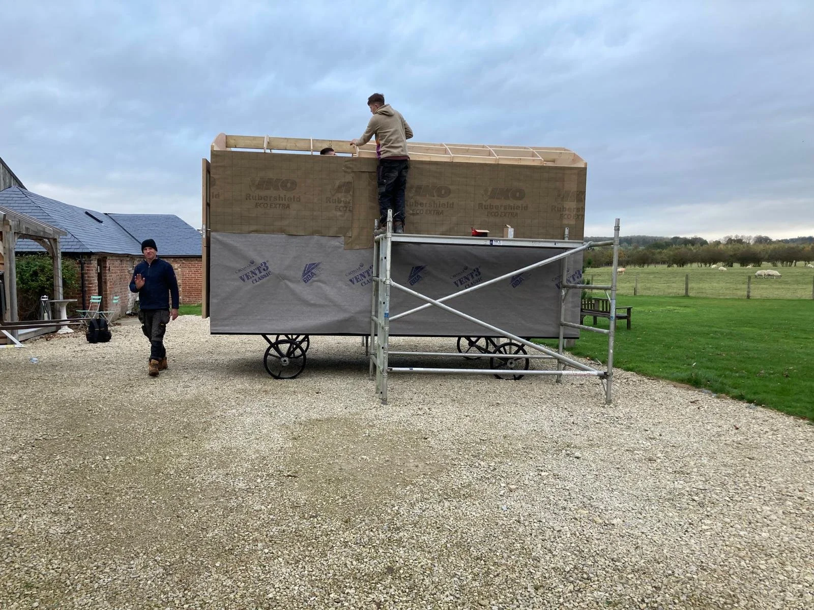 Shepherd Huts being installed