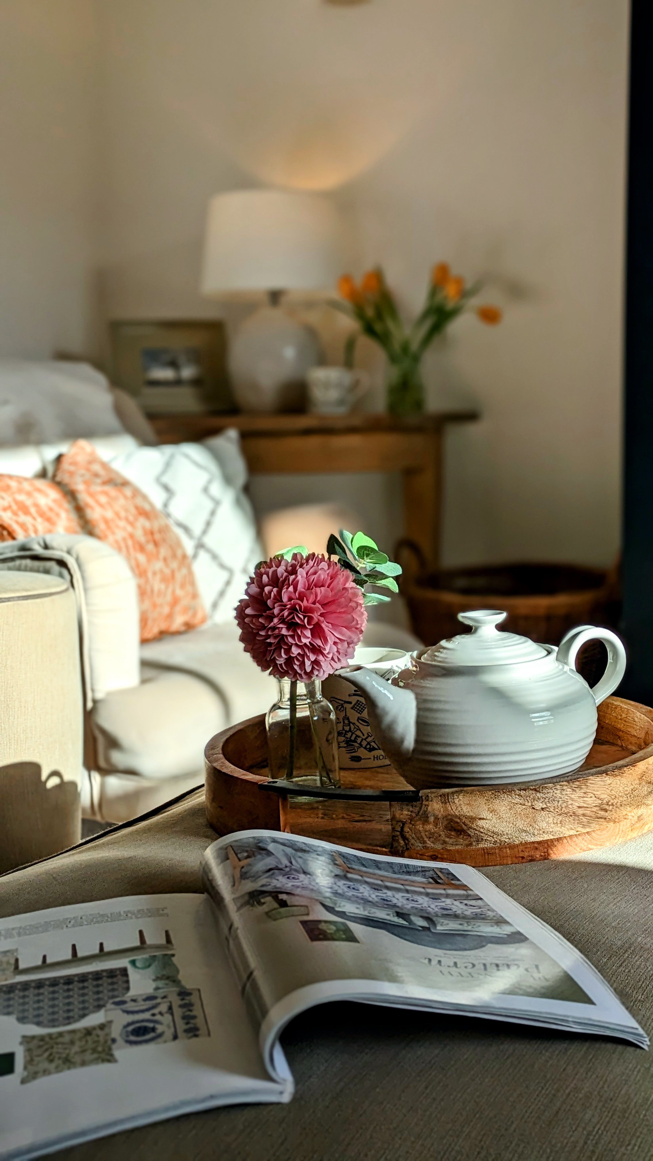 Clayfield Farmhouse teatime in the living room