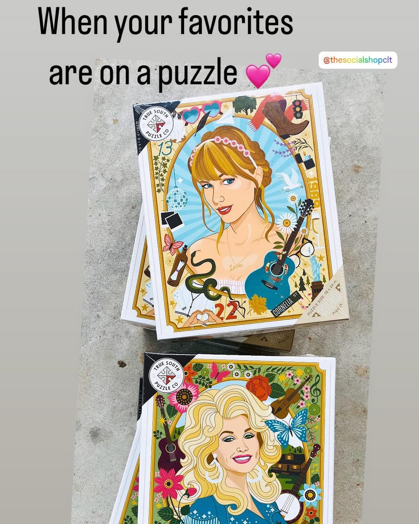 Some favorites from the last week!
Come shop the shop&hellip; @thesocialshopclt

Highlights:
🎤 Taylor Swift and Dolly Parton puzzles! 

🟡 LED lamp love!!! 

❤️ We love to gift @lovemert heart pillows 

⭐️ Bracelet stack for the win @inkalloy