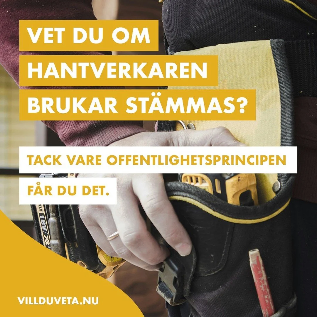 Vet du om din hantverkare brukar st&auml;mmas? #villduveta #offentlighetsprincipen