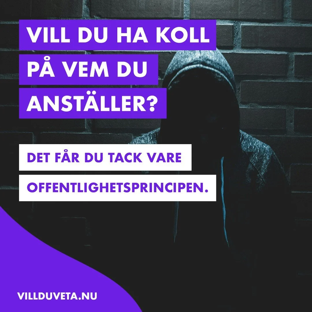 Vill du ha koll p&aring; vem du anst&auml;ller? #villduveta #offentlighetsprincipen