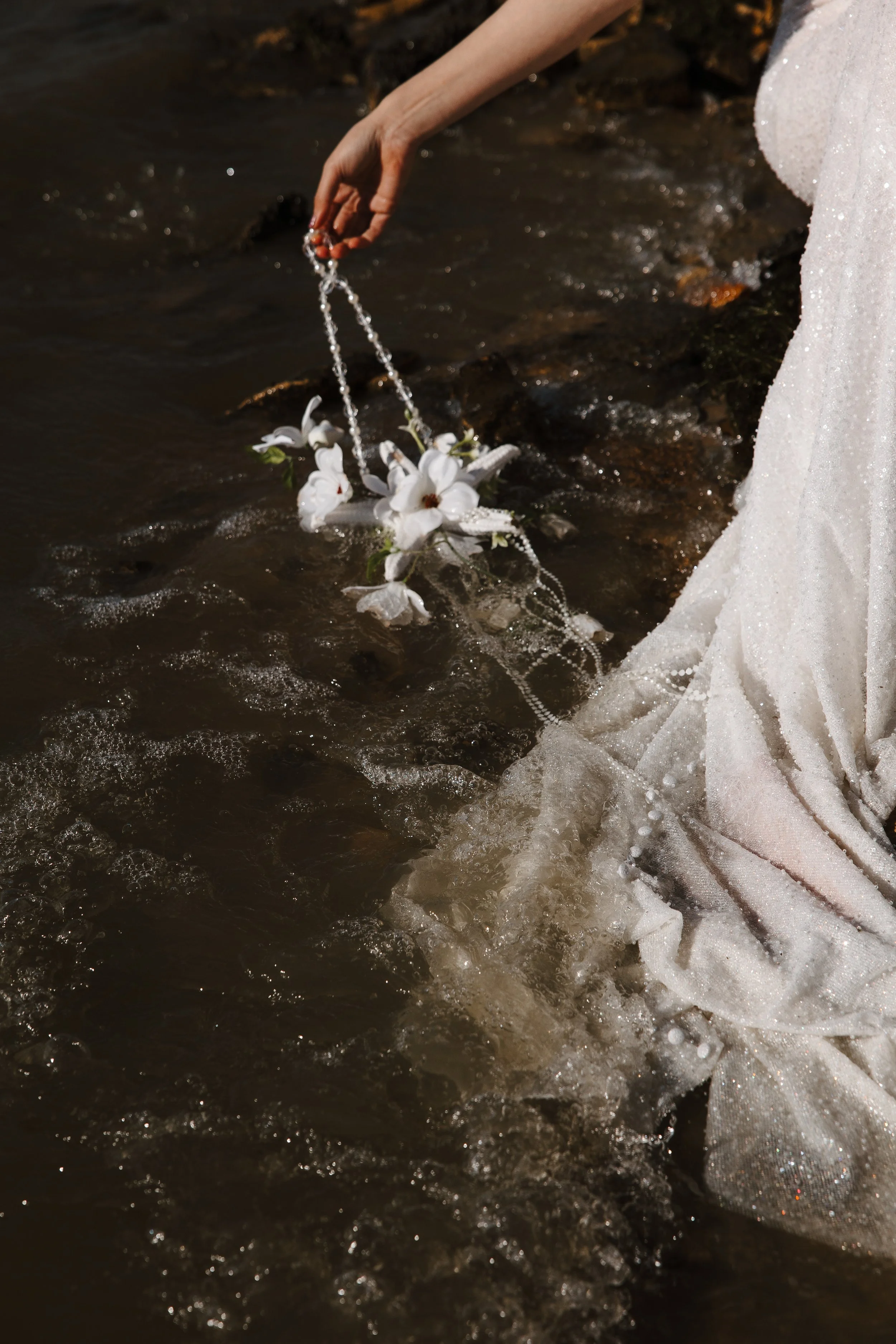 Bouquet in water detail shot