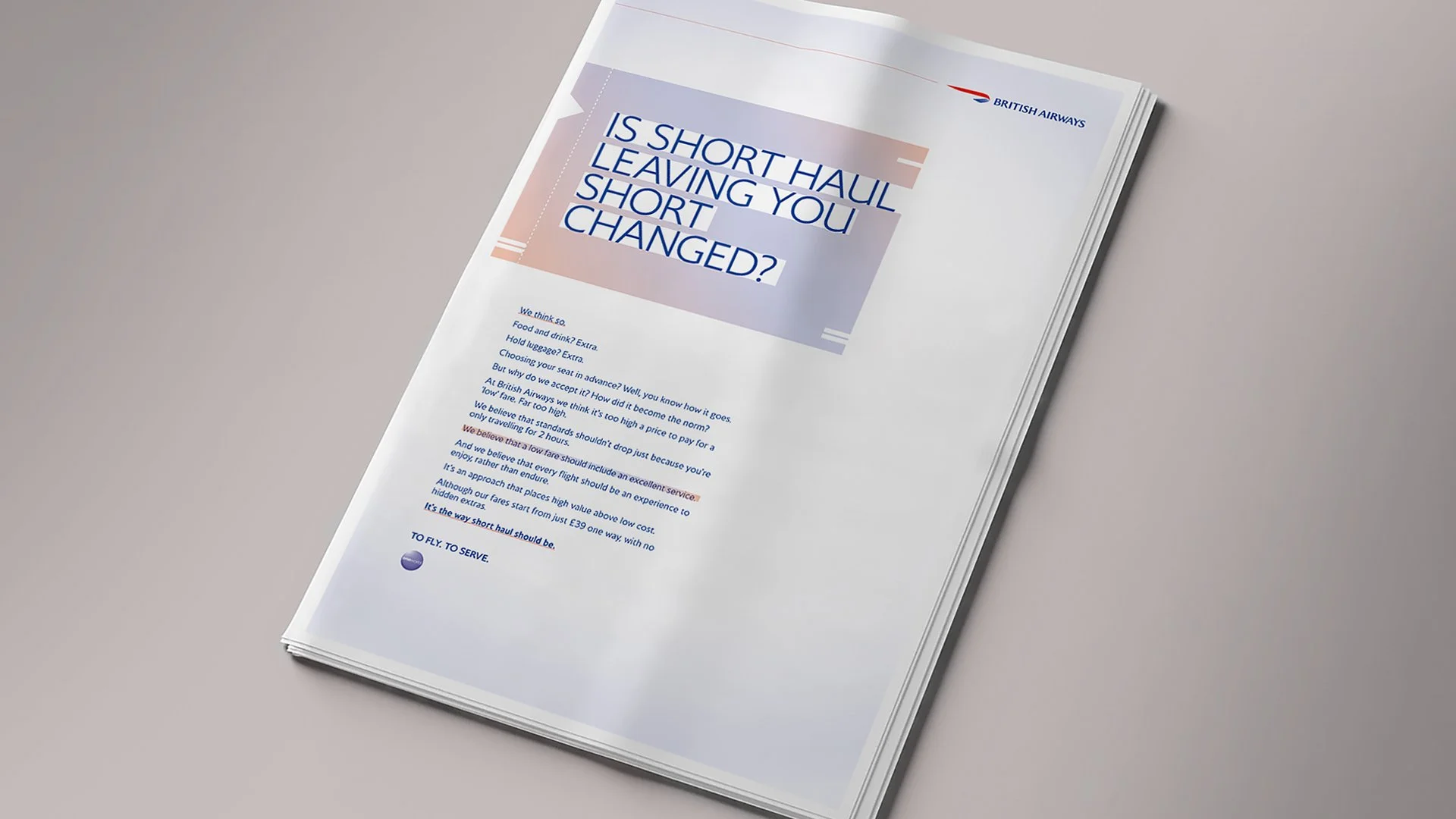 British Airways takes on the low cost flight carriers - Creative advertising campaign.