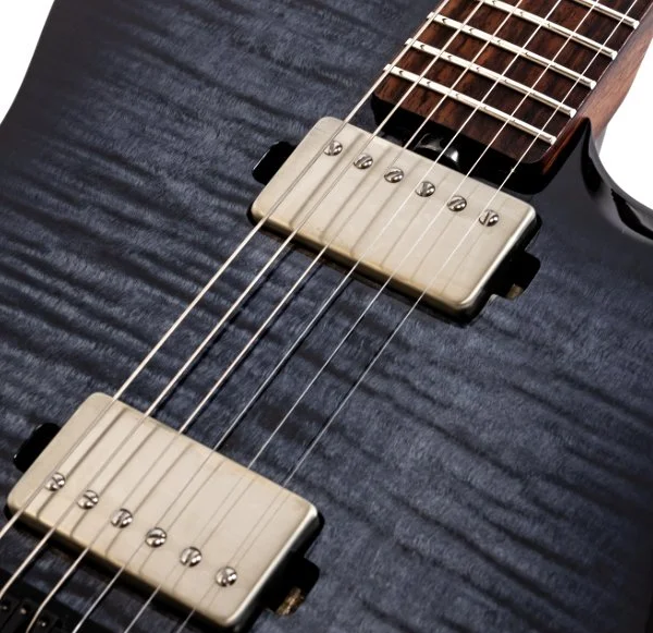 Chapman Guitars Law Maker Legacy in Shadow Burst, close up on the Chapman pickups