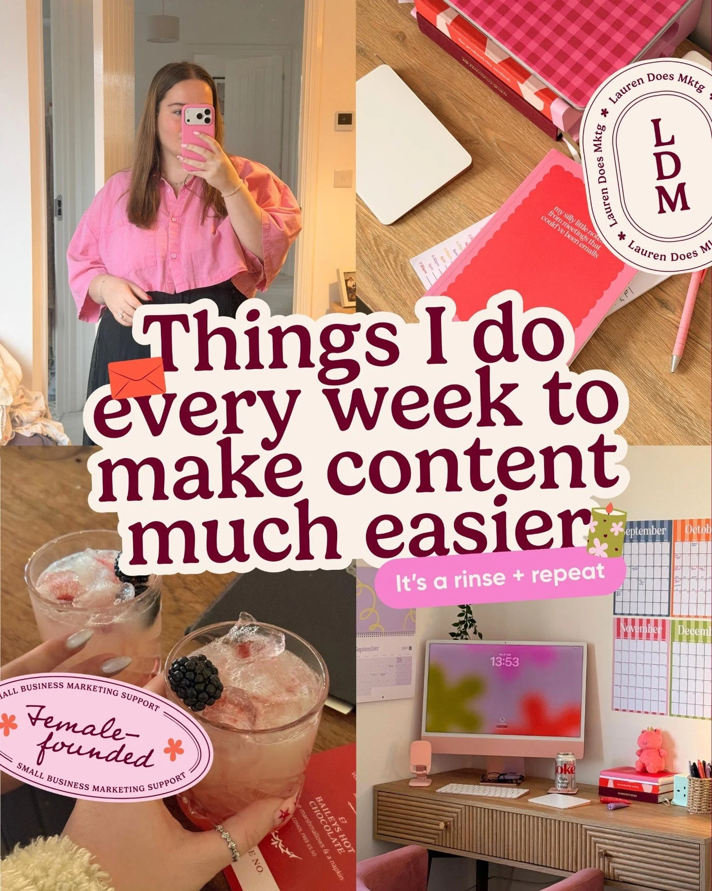 If content is a sore subject for you, you might wanna save this one for next time you're staring at a blank Canva doc 😉

+ swipe to the end for your invitation to my content party!