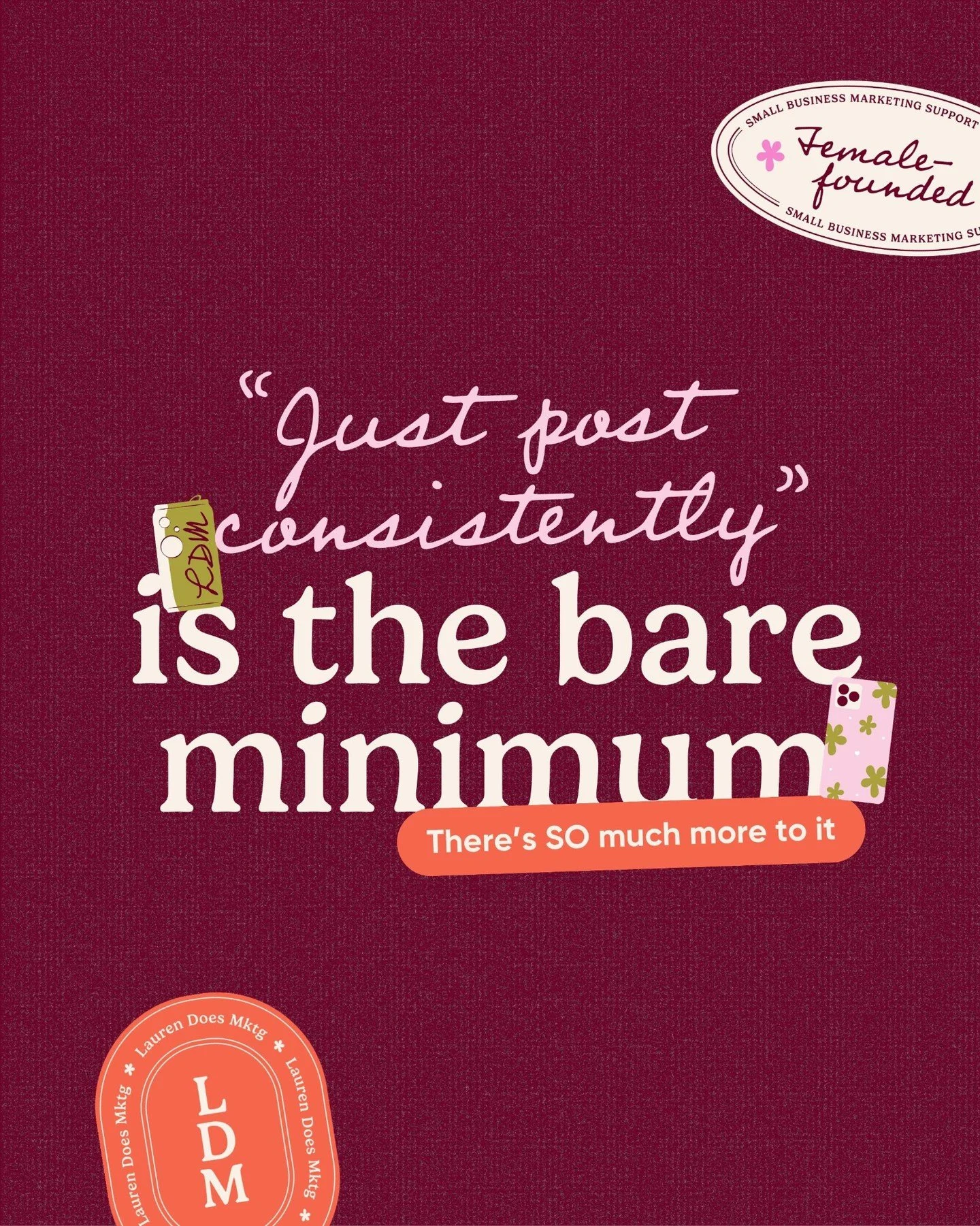 I tell a lot of my clients how important posting consistently is, but it&rsquo;s the bare minimum 🙄

I always caveat this advice with the fact that the content you&rsquo;re posting consistently needs to be backed by strategy:

👋 Audience research
?