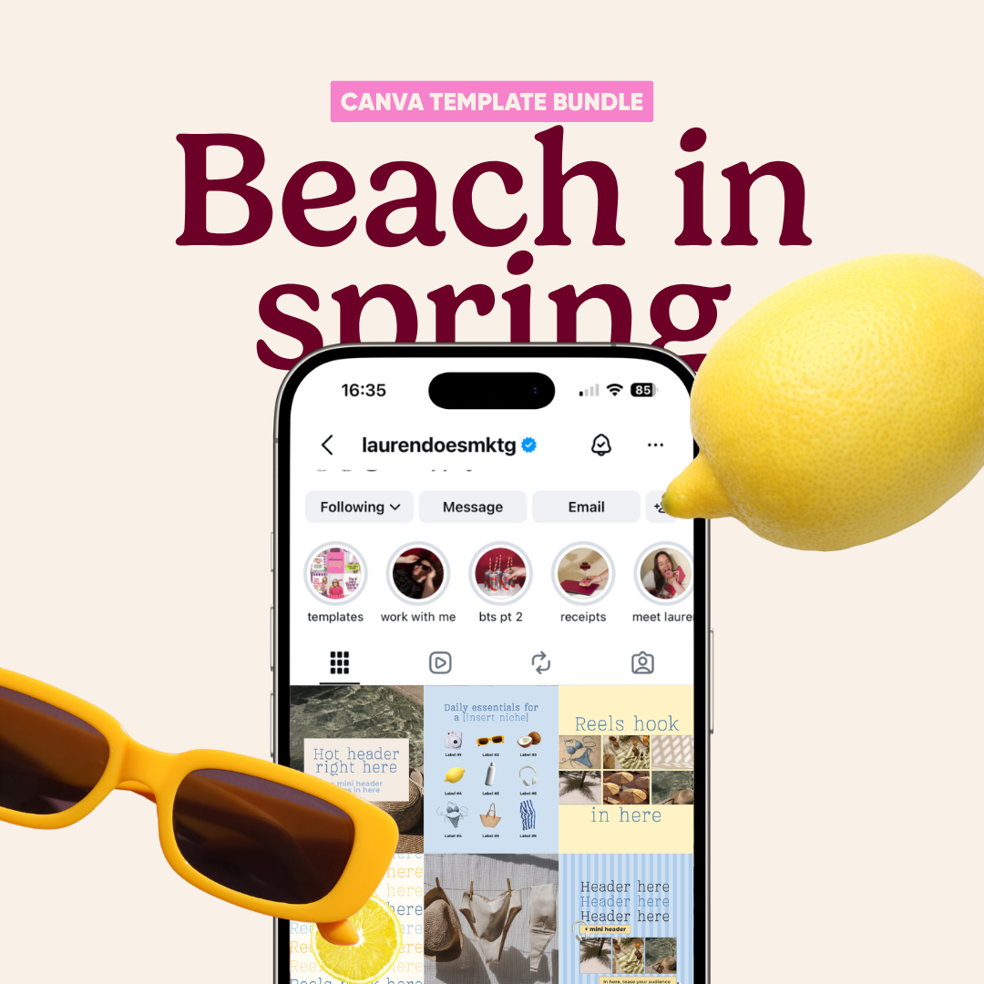 Spring Beach Vibes | Canva Template Bundle