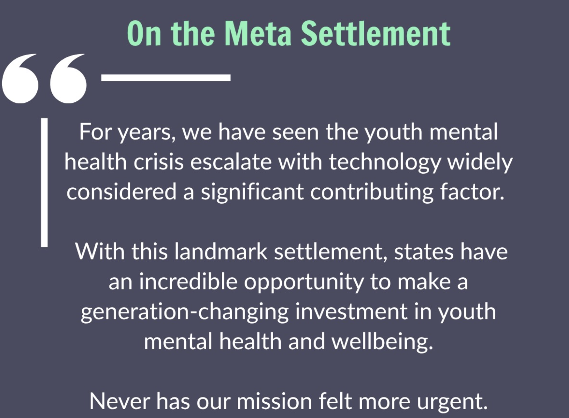 On the Meta Settlement