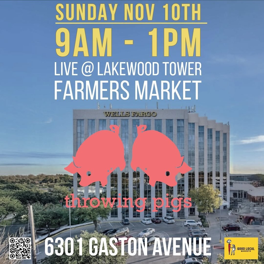 It’s been a minute BUT we’ll be back playing at the Lakewood Tower Farmers Market (😘@goodlocalmarkets) this Sunday (Nov 10th, 9am - 1pm, 6301 Gaston Ave)! Excited to play their new location (directly beneath Lakewood Tower with Wells Far