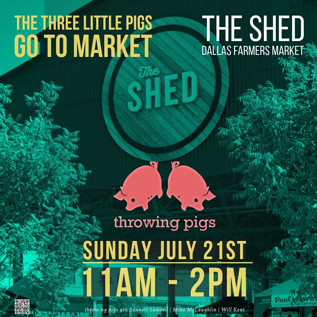 Naturally we feel comfortable going to the market … so if you’re around @dallasfarmersmarket tomorrow we’ll be playing the Shed from 11am - 2pm!