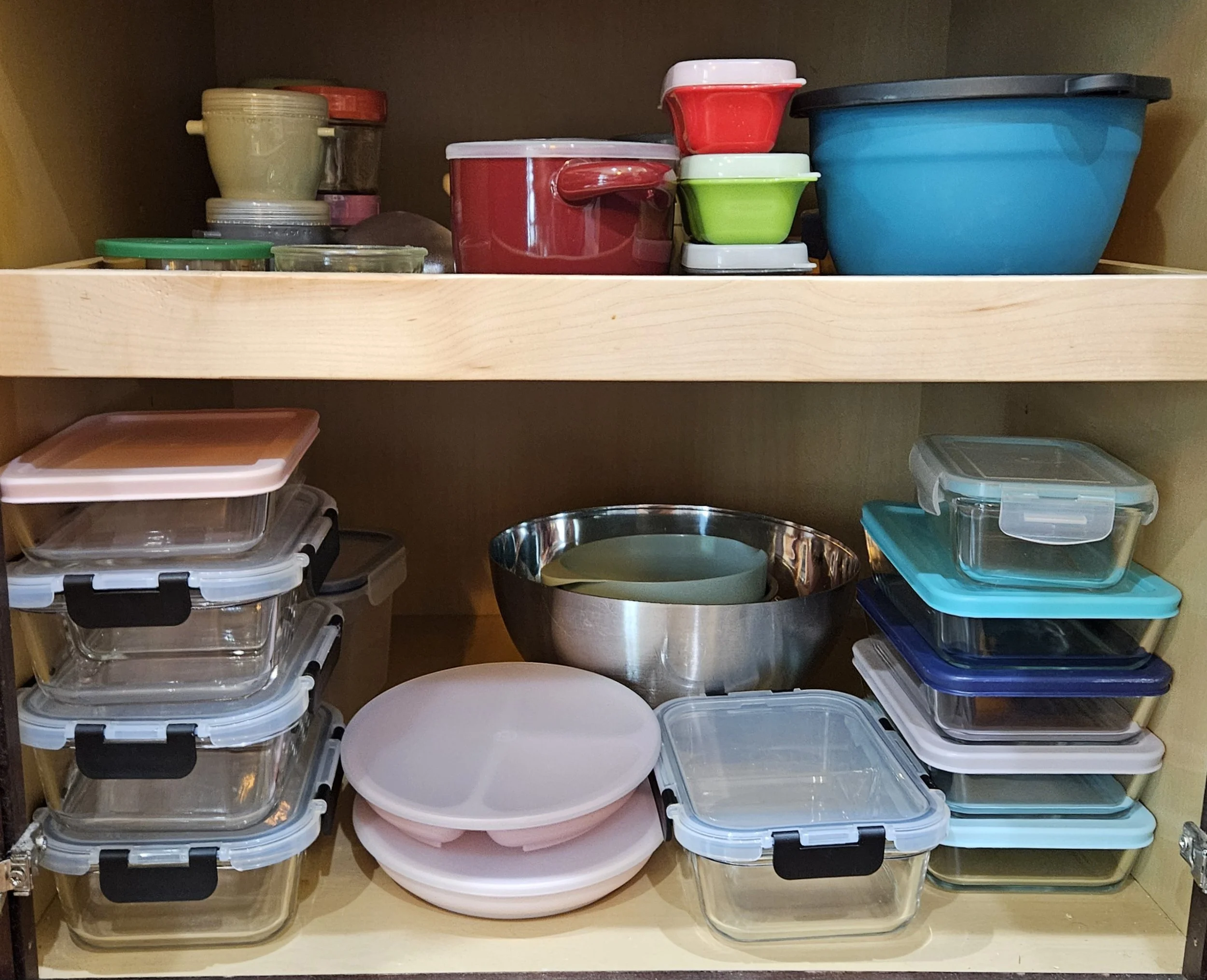 Tupperware cabinet by a professional organizer. Howard County, MD 
