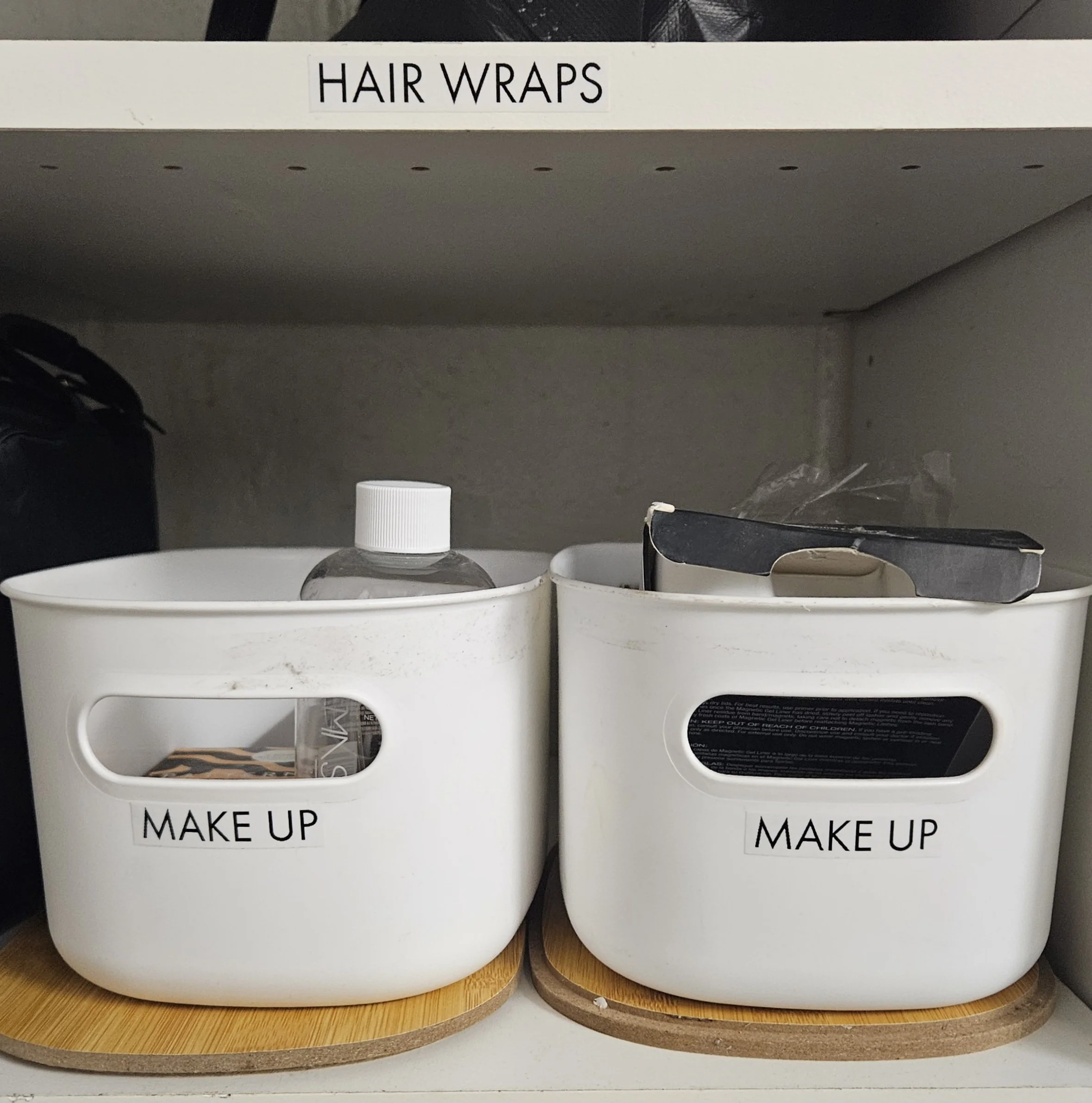 Bathroom cabinet organizing by Howard County professional organizer.