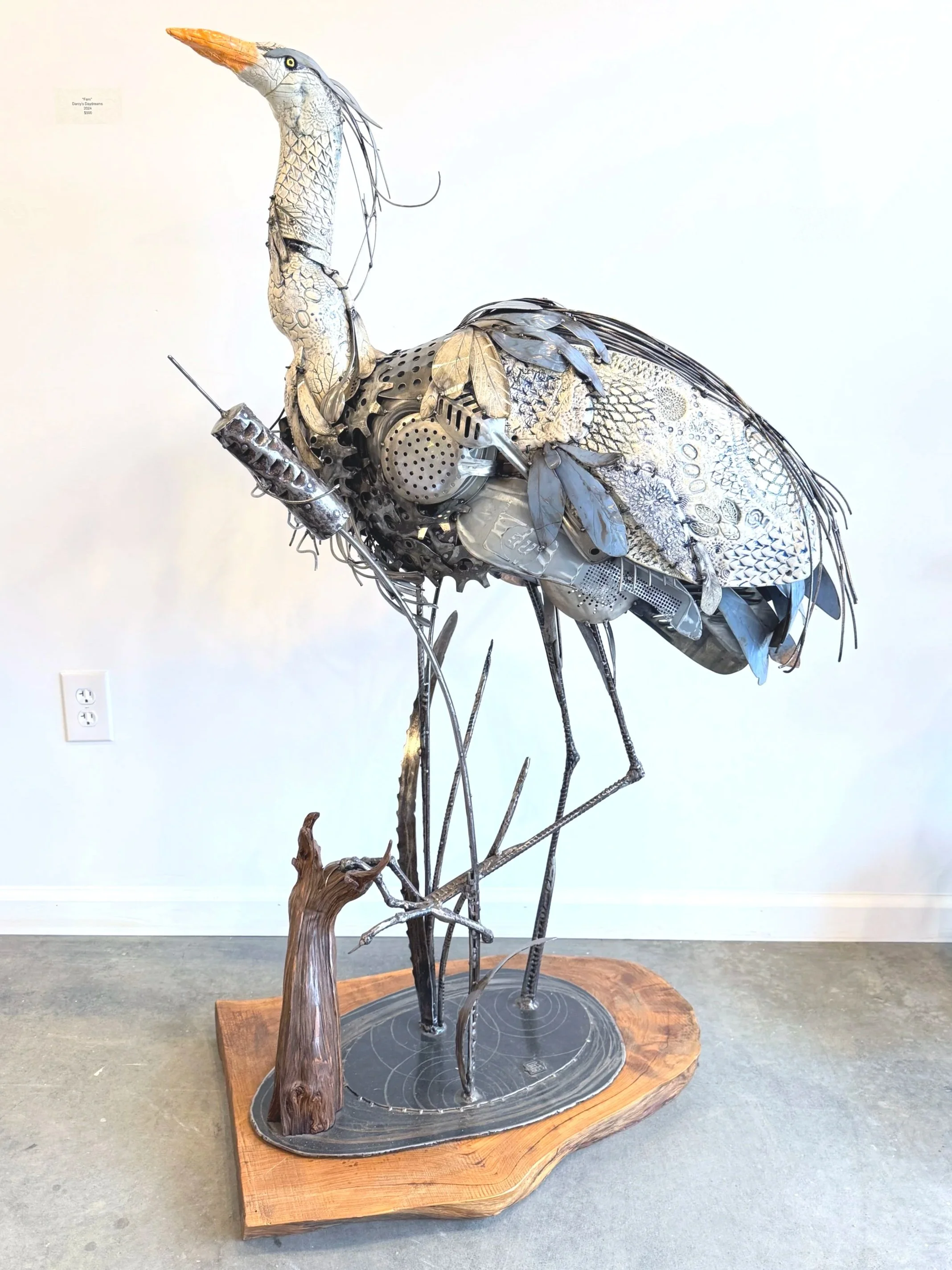 Betty Ballew, "Heron," metal