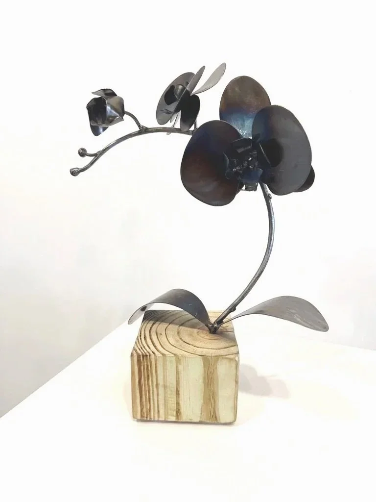Betty Ballew, "Forever Orchid," metal, 2024
