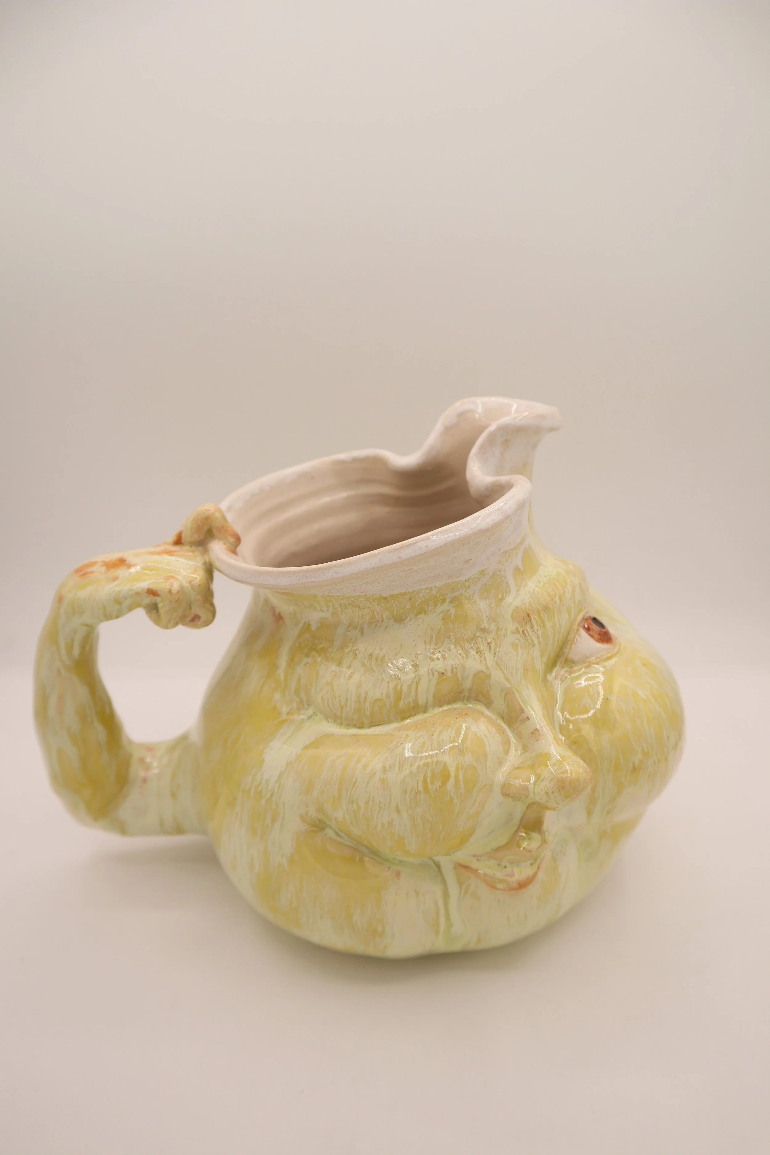 Maggie Jones, "Face Pitcher," stoneware, electric, 2026