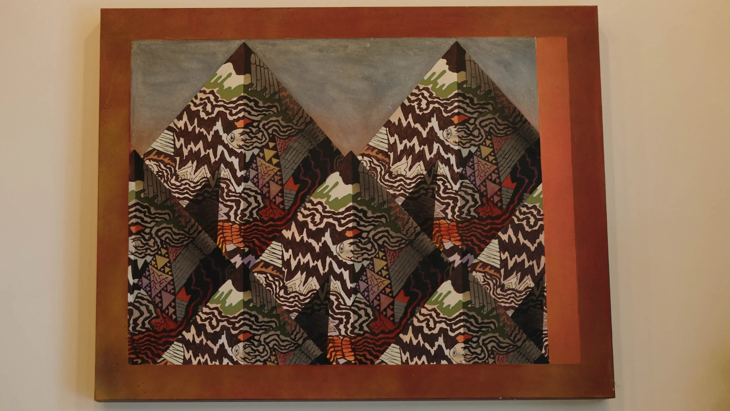 "Pyramids", 2024, acrylic on canvas, 30"x40"