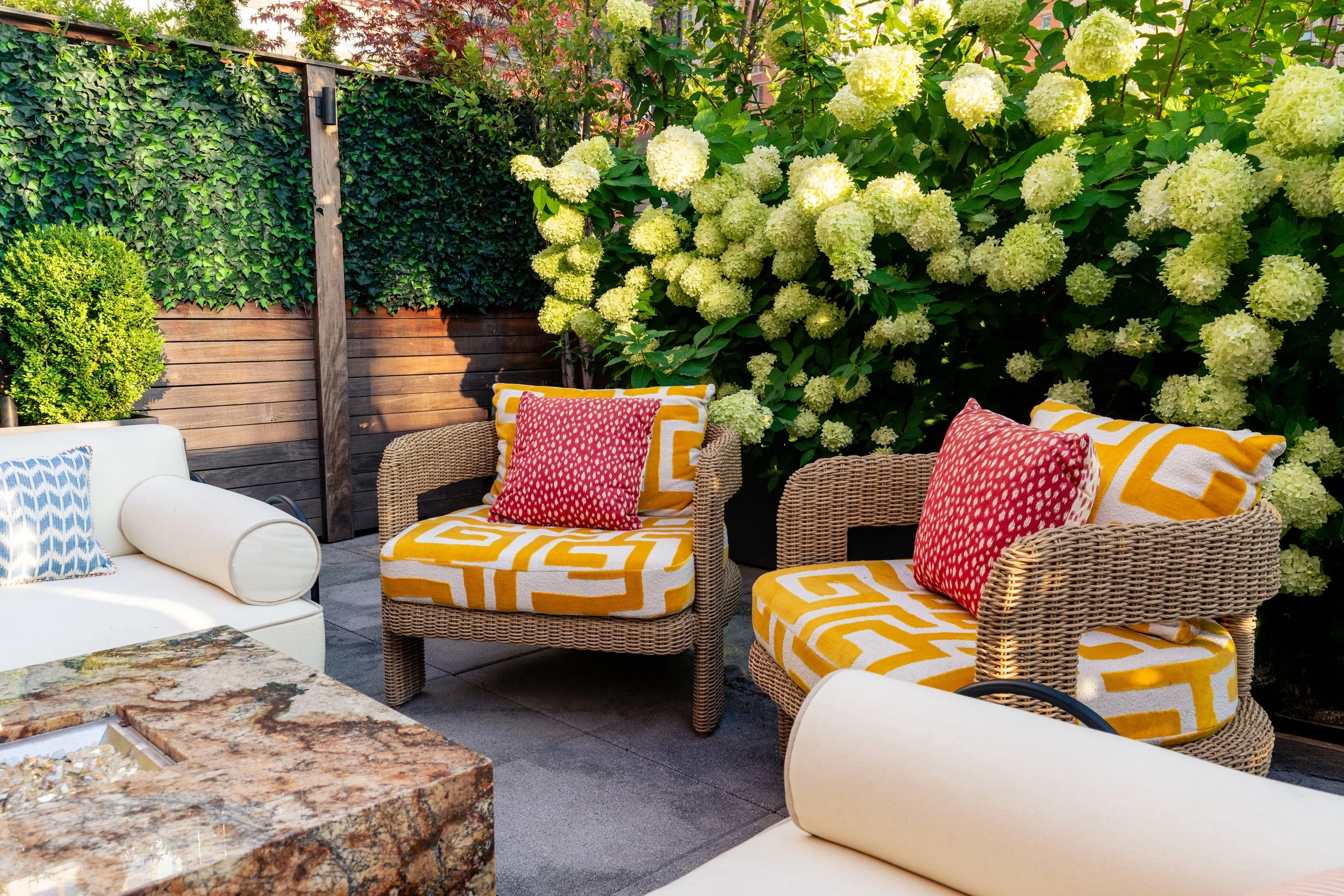 Custom upholstered patio chairs