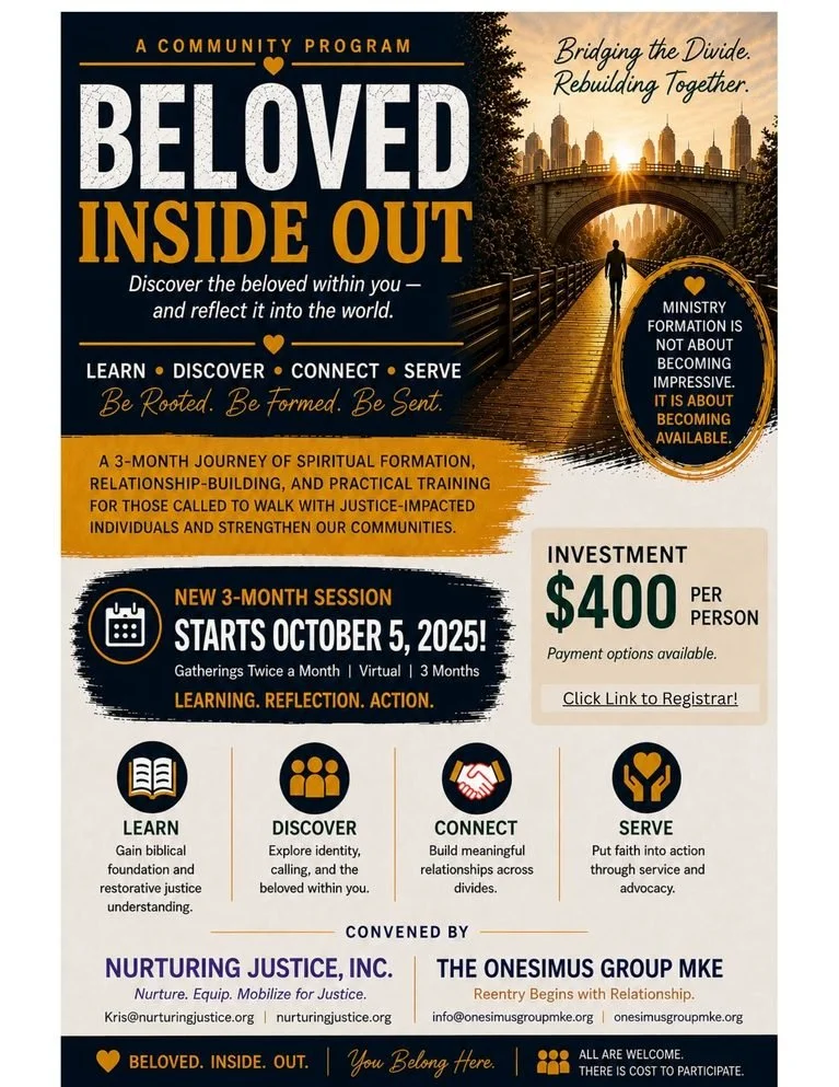 Flyer for the Beloved Inside Out program. Details in the text below the image.