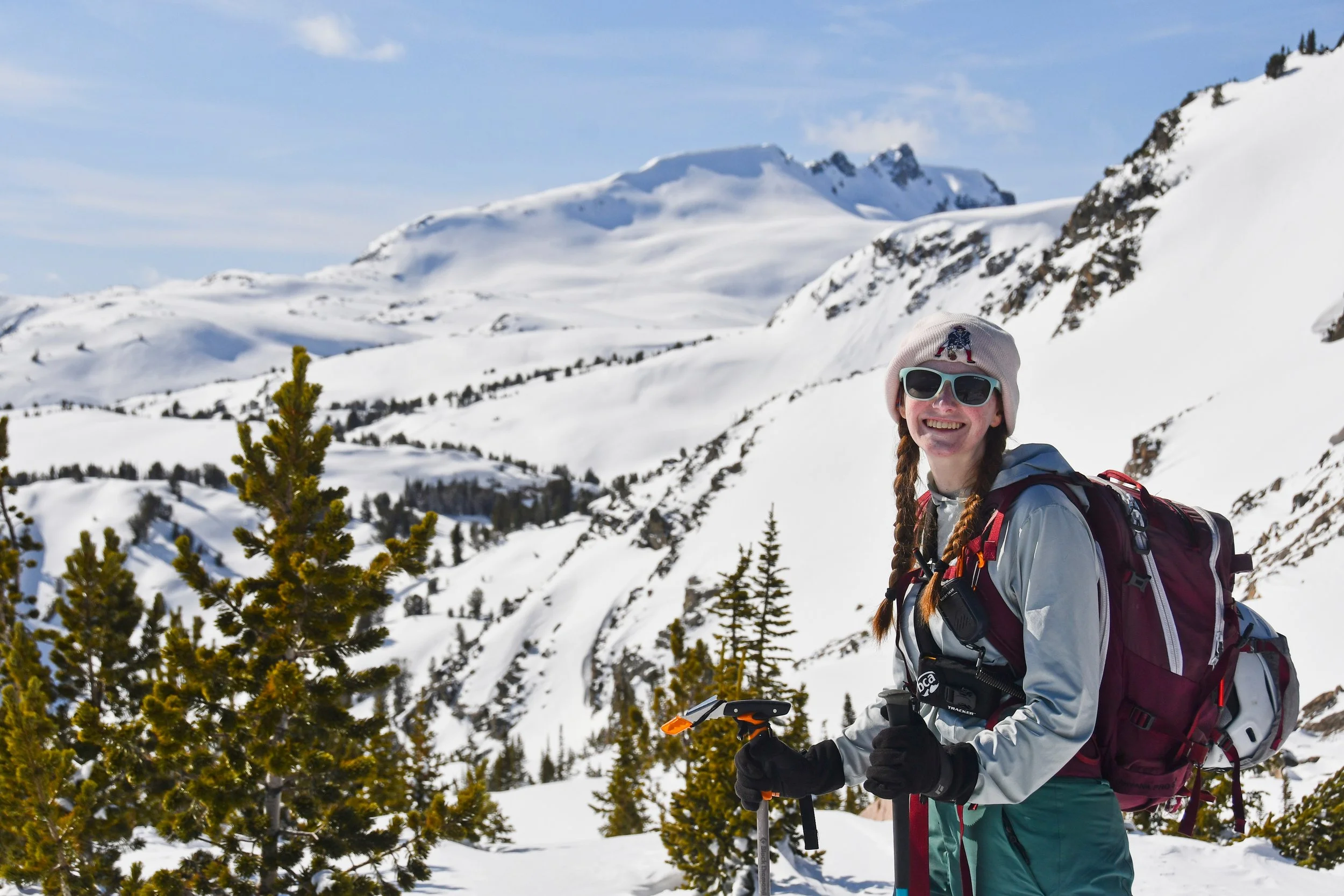 Picture of Meg outside skiing