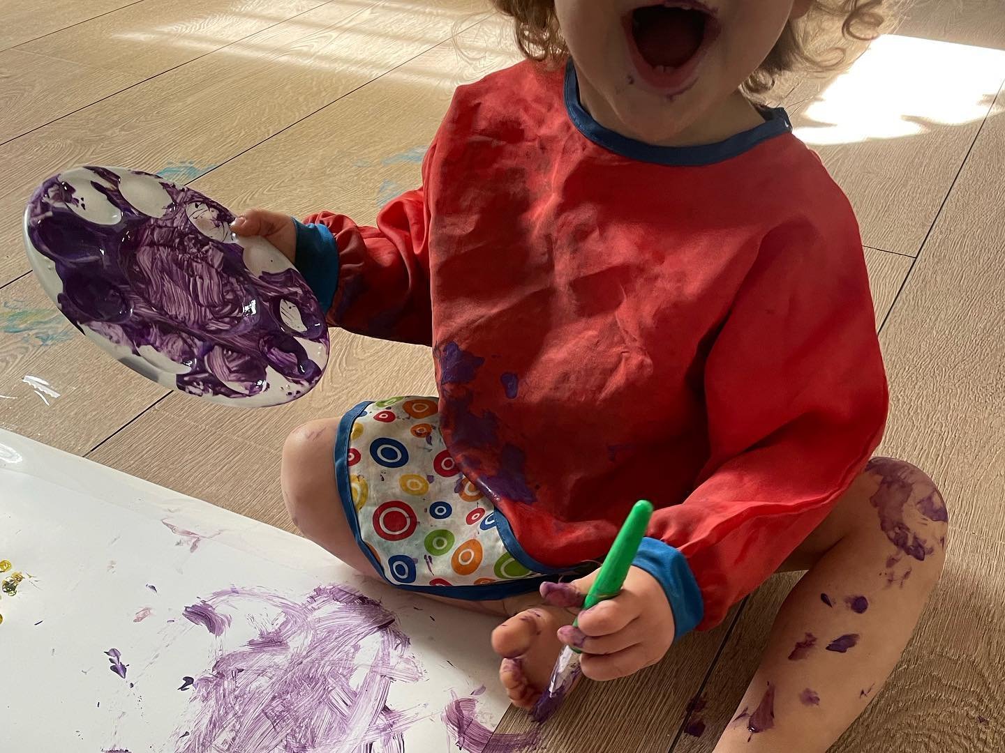 🌸Body painting 🌼 🎨🖌️ #qbaby #milano #bodypainting #body #colours #love #baby #children #asilonido #education
