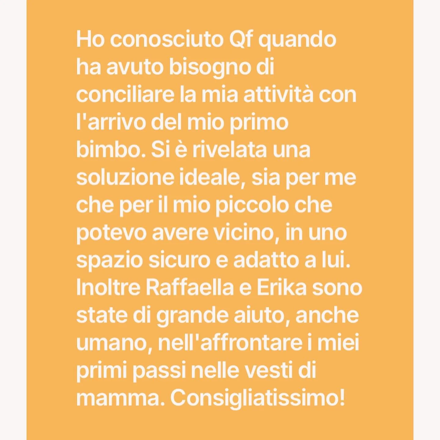 Su di noi&hellip; fa sempre piacere ricevere qualche bella parola per l&rsquo;impegno e il lavoro svolto 🤩

QF significa Quoziente Famiglia, nasce per incontrare i bisogni delle famiglie e delle citt&agrave; che cambiano.

Coworking e asilo, lavoro 