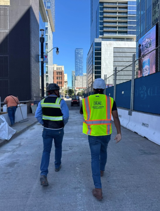 SLM team on construction jobsite