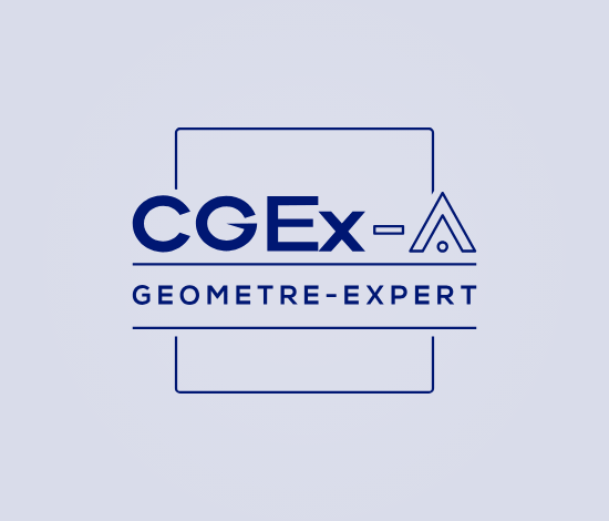 Logo de CGEX avec le texte 'GEOMETRE-EXPERT' en dessous.