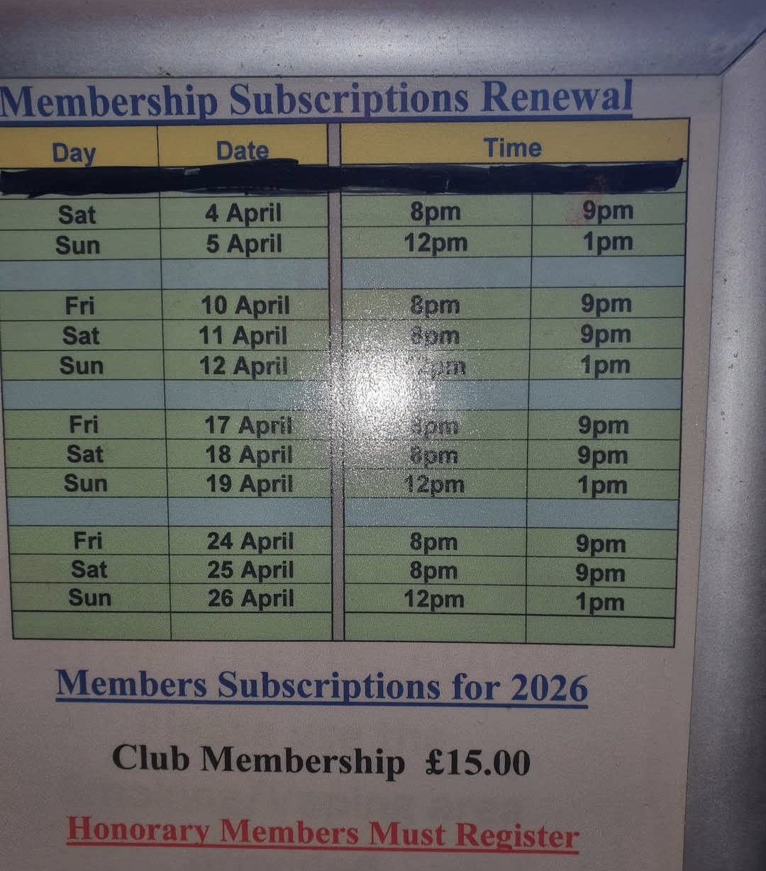 Membership renewal 