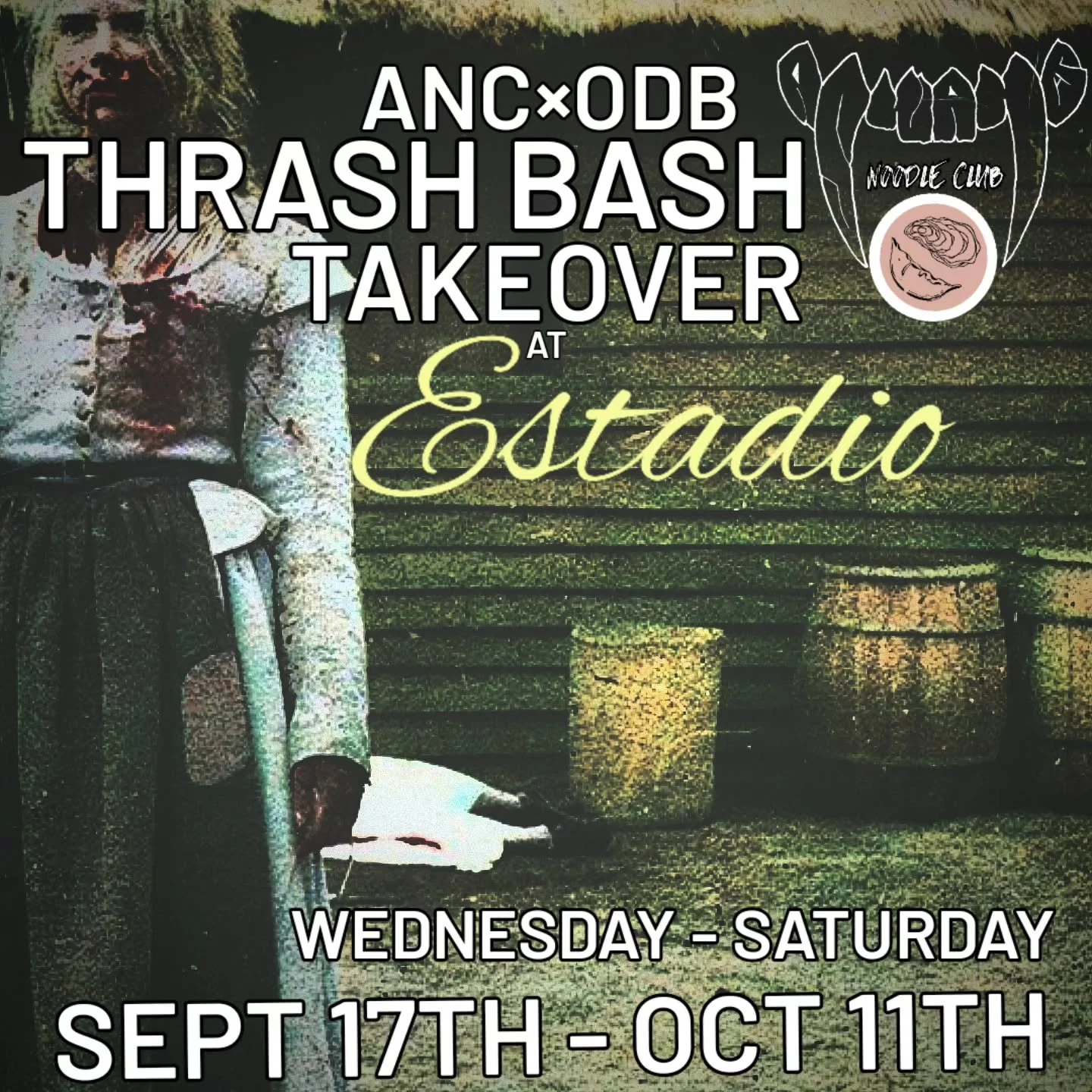 OH YEA BB U READ THAT RIGHT!

We're kicking this fall equinox off right and setting up shop with the homies @estadiochs &amp; @oysterdumplingbar

RAMEN. SNAX. OYSTERZ. DUMPLINGZ.

ALL NOODLZ &amp; DUMPLINZ MADE 100% IN-HOUSE
NO FLAVORLESS, STORE-BOUG