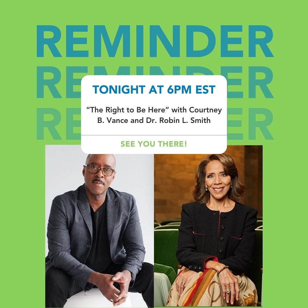 FINAL CHANCE&ndash; Register for tonight&rsquo;s important &ldquo;The Right to Be Here&rdquo; conversation on Black men&rsquo;s mental health. We&rsquo;ll be talking with @courtneybvance and @drrobinlsmith about their book, &ldquo;The Invisible Ache:
