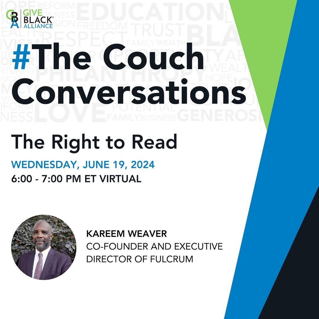 Join our next #TheCouchConversations with national literacy champion Kareem Weaver on June 19th. Juneteenth is a day of truth and liberation. It is a day that celebrates our right to not just be here; it includes our right to be fully educated. Liter