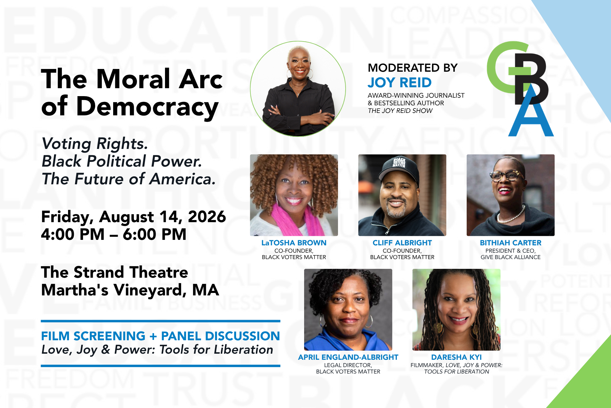 The Moral Arc of Democracy: Voting Rights. Black Political Power. The Future of America.