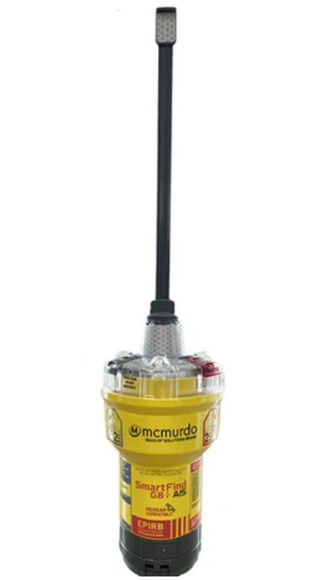 McMurdo SmartFind EPIRB nødpeilesender med friflythus og hydrostatisk utløser.