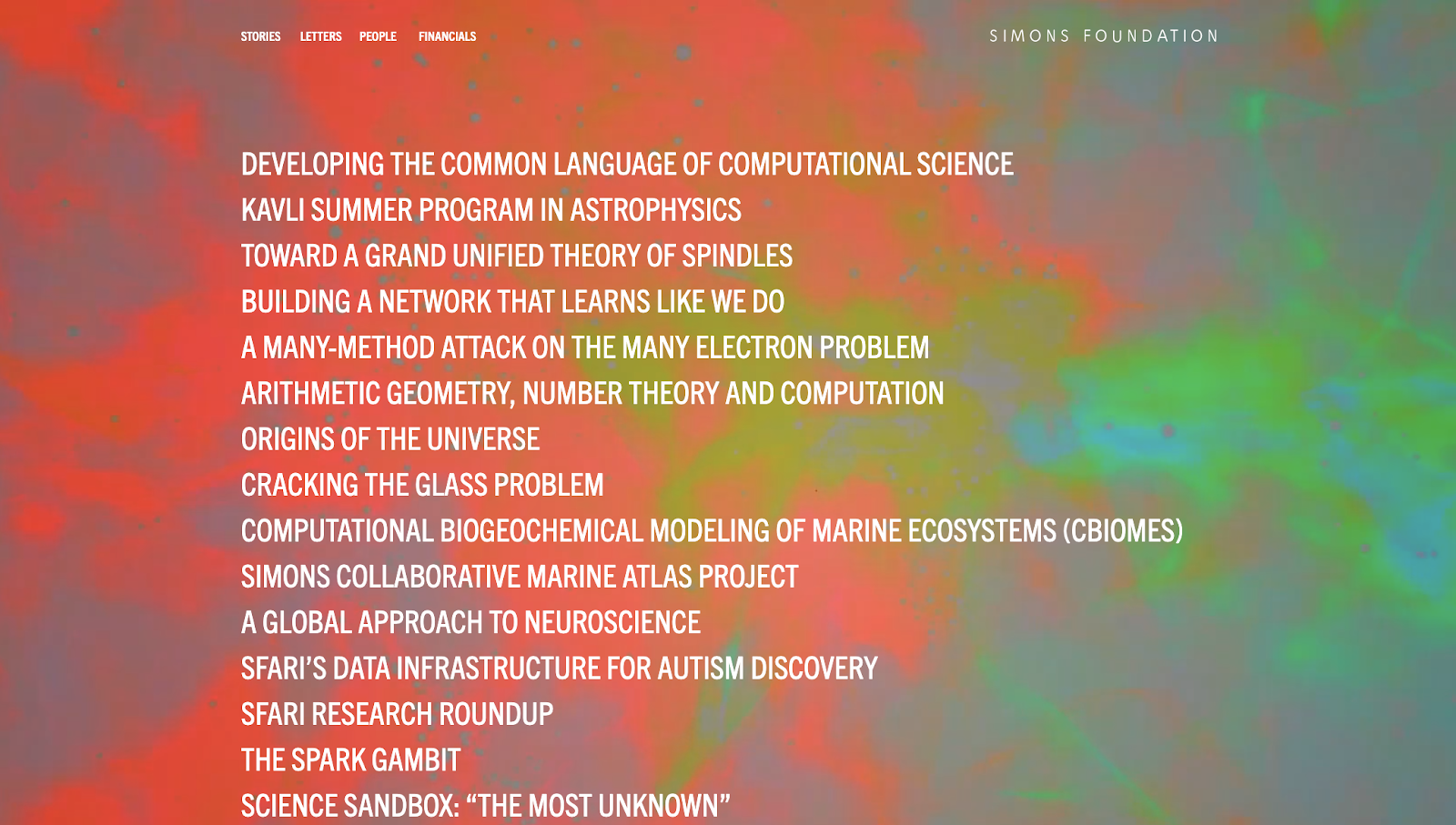 Simons Foundation annual reports, ANTIANTI
[DESIGN MANAGER]